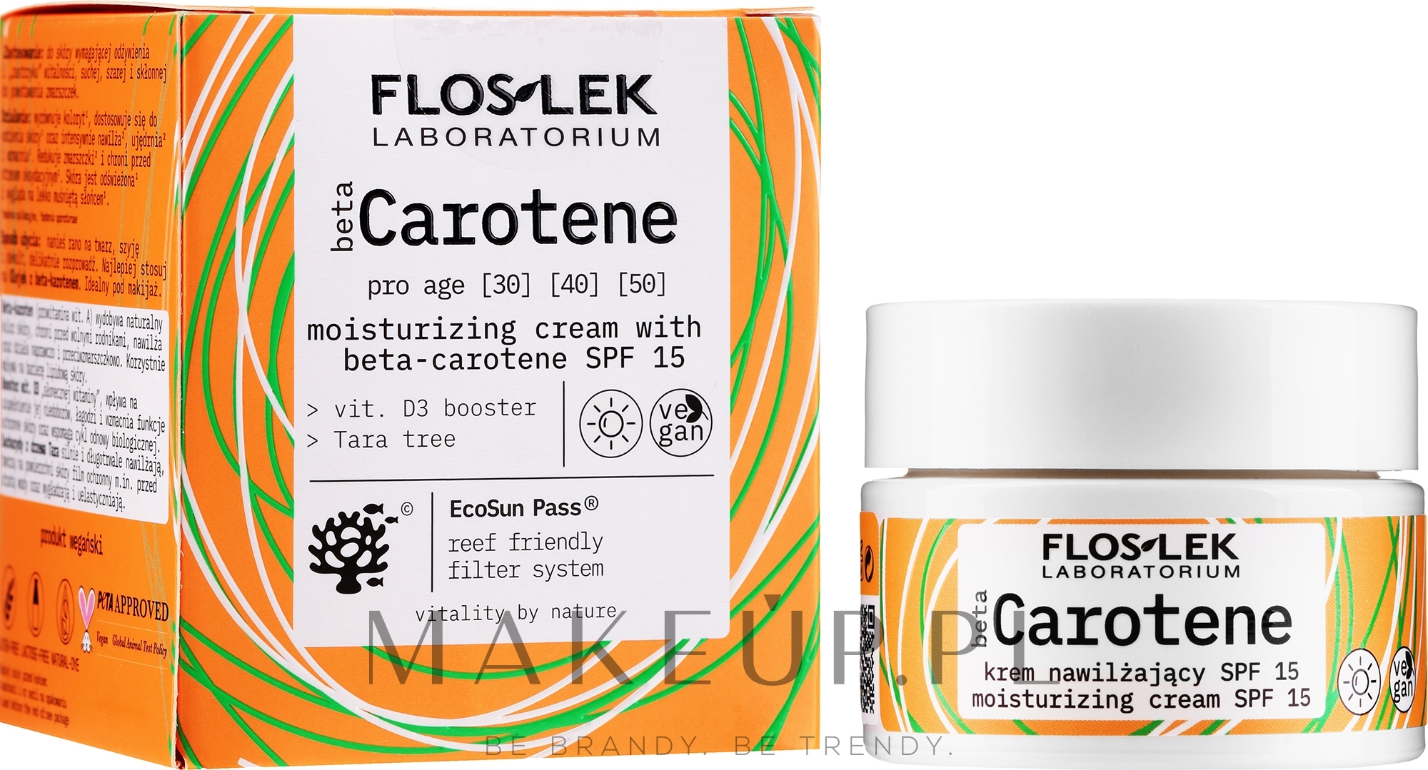 Krem nawilżający z beta-karotenem SPF15 - Floslek Beta Carotene Cream — Zdjęcie 50 ml
