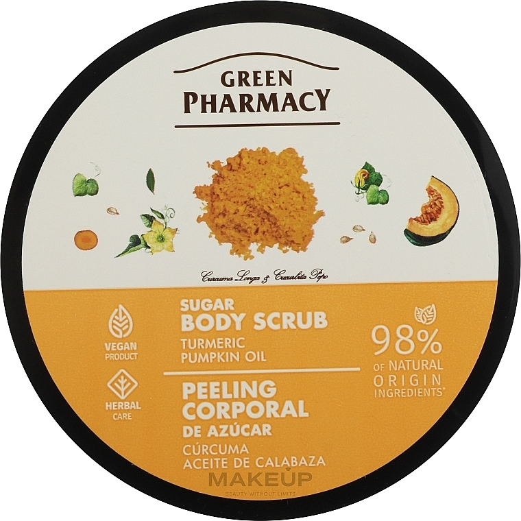 Peeling cukrowy do ciała Kurkuma i olejek dyniowy - Green Pharmacy — Zdjęcie N1