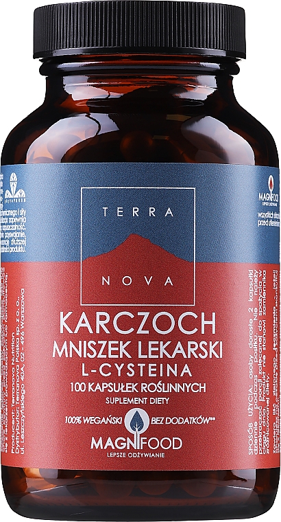 Suplement diety Mniszek lekarski, karczoch i cysteina - Terranova Dandelion, Artichoke & Cysteine — Zdjęcie N1
