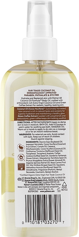 Masło do ciała - Palmer's Coconut Oil Formula Body Oil — Zdjęcie N2
