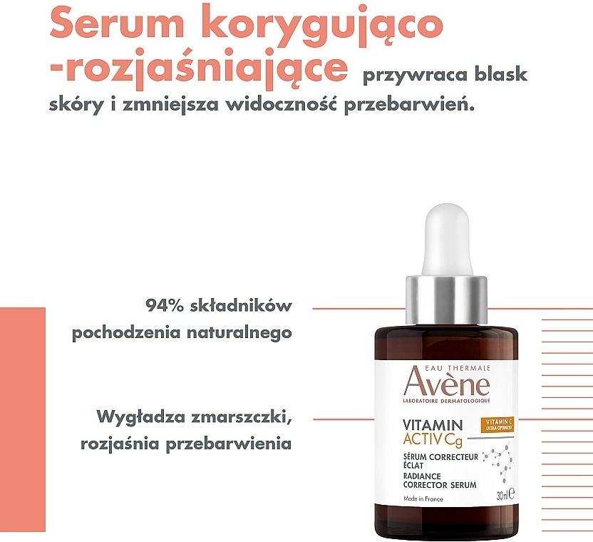 Serum rozjaśniające przebarwienia - Avene Eau Thermale Vitamin Activ Cg Radiance Corrector Serum — Zdjęcie N5