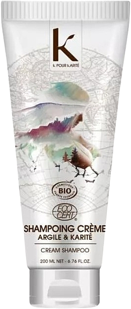 Szampon do włosów w kremie z organiczną glinką i masłem shea - K Pour Karite Cream Shampoo Clay & Shea Butter — Zdjęcie N1