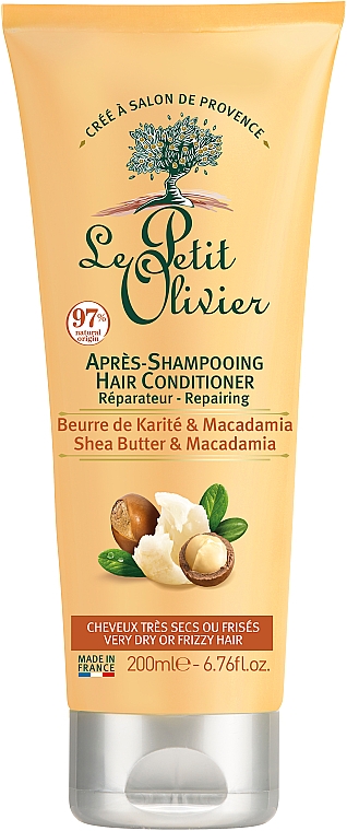 Odżywka do włosów z masłem shea i olejem makadamia - Le Petit Olivier Conditioner For Curly or Very Dry Hair 	 — Zdjęcie N1