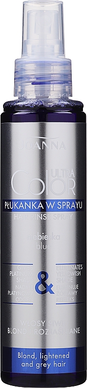 Niebieska płukanka w sprayu do włosów siwych, blond i rozjaśnianych - Joanna Ultra Color System — Zdjęcie N3