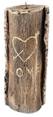 Świeca zapachowa, 8,5 x 21,5 cm, pień brązowy - Artman Stump Valentin — Zdjęcie N1