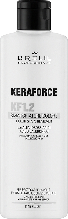 Środek do usuwania barwników po farbowaniu włosów - Brelil Keraforce KF1.2 Color Stain Remover — Zdjęcie N1