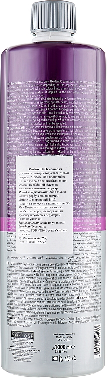 Utleniacz 3% - Morfose 10 Oxidant Cream Volume 10 — Zdjęcie N2
