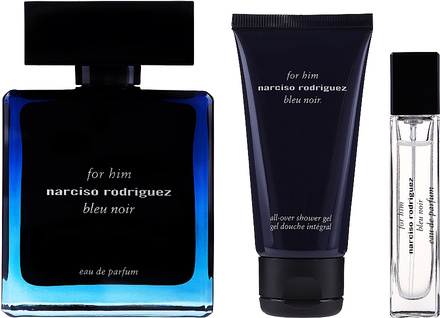 Narciso Rodriguez for Him Bleu Noir - Zestaw (edp 100 ml + edp 10 ml + sh/gel 75 ml) — фото N2