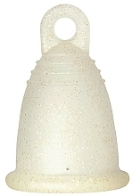 Kubeczek menstruacyjny, rozmiar XL, złoty brokat - MeLuna Sport Menstrual Cup Ring — Zdjęcie N1