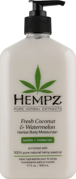 Odświeżające mleczko do ciała z kokosem i arbuzem - Hempz Fresh Coconut & Watermelon Herbal Body Moisturizer