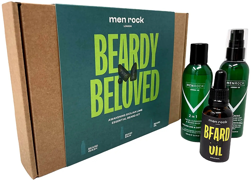 Zestaw - Men Rock Beardy Beloved Kit (b/wash/100ml + b/balm/100ml + b/oil/30ml) — Zdjęcie N2