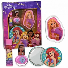 Zestaw - EP Line Disney Princess Beauty Set (lip/balm/4g + nail/polish/1pcs + lip/gloss/1pcs + mirror/1pcs) — Zdjęcie N1