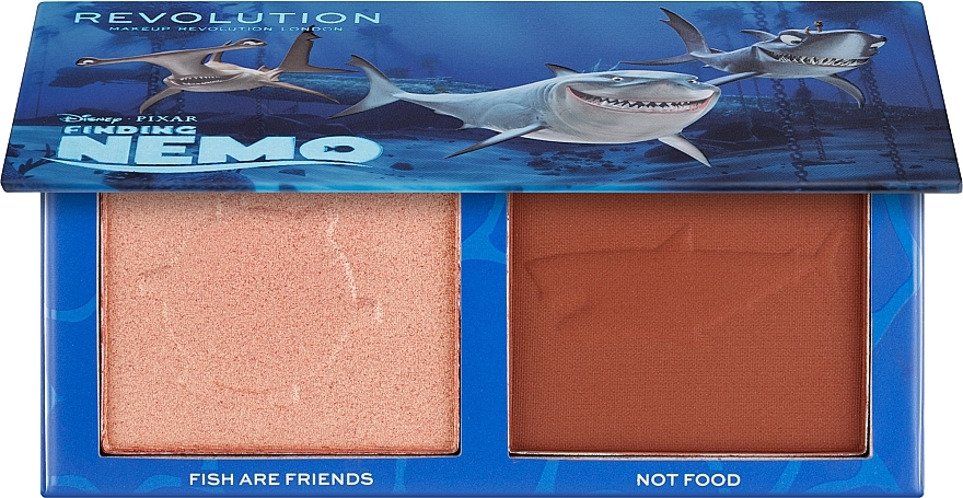 Paletka do konturowania twarzy - Makeup Revolution Disney & Pixar’s Finding Nemo Fish Are Friends Bronzer And Highlighter Palette — Zdjęcie N1