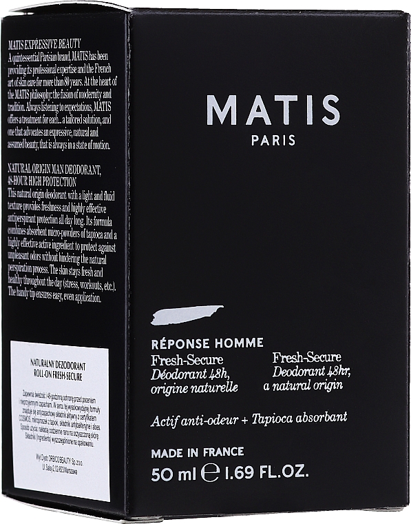 Dezodorant - Matis Reponse Homme Fresh Secure Deodorant 48H Natural Origin — Zdjęcie N1