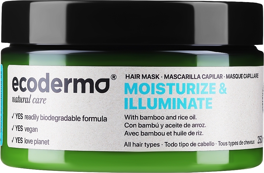 Maska do włosów Nawilżenie i połysk - Ecoderma Moisturize & Illuminate Hair Mask 98% — Zdjęcie N1