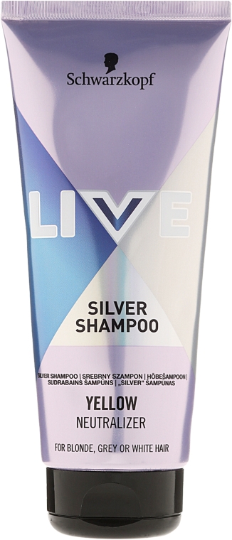 Szampon neutralizujący żółte tony - Live Silver Purple Shampoo Yellow Neutralizer