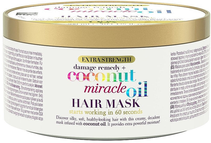 Maska z olejkiem kokosowym do włosów zniszczonych - OGX Coconut Miracle Oil Hair Mask — Zdjęcie N1