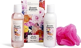 Zestaw - IDC Institute Beauty Flowers Watering Can (sh/gel/100ml + b/lot/100ml + bath/salts/50g + sponge) — Zdjęcie N1