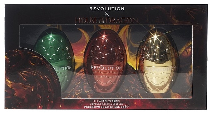 Zestaw - Makeup Revolution X House Of Dragon Dragon Egg Lip And Cheek Balm Set (balm/3x9g) — Zdjęcie N1