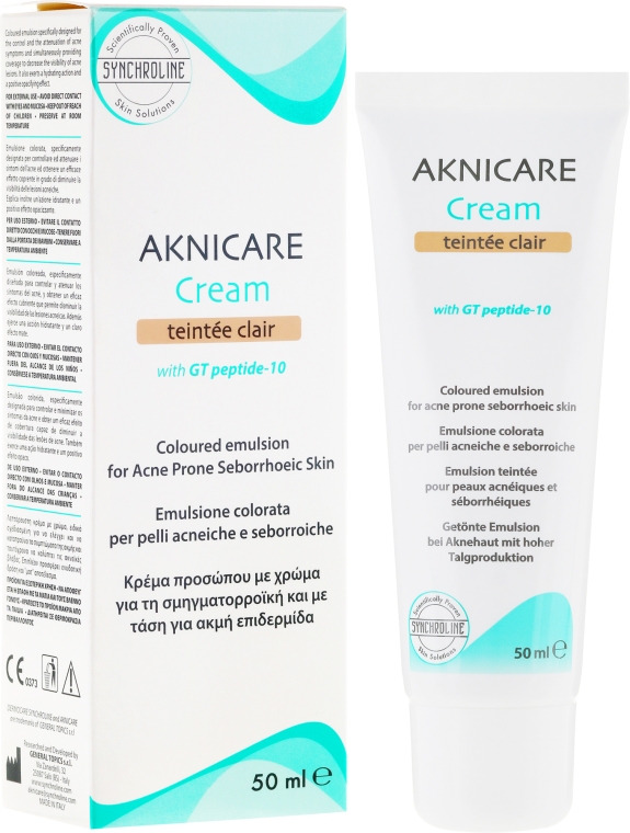 Krem przeciw trądzikowi i zaskórnikom - Synchroline Aknicare Cream Coloured Emulsion — Zdjęcie N1