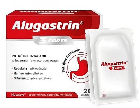 Suplement diety Alugastrin, saszetka - Urgo Alugastrin 3 Forte — Zdjęcie N2