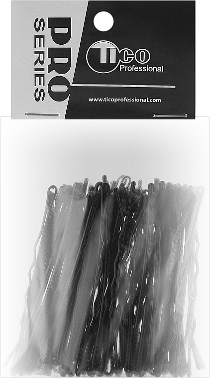 Wsuwki do włosów-faliste 70 mm, czarne - Tico Professional — Zdjęcie N3