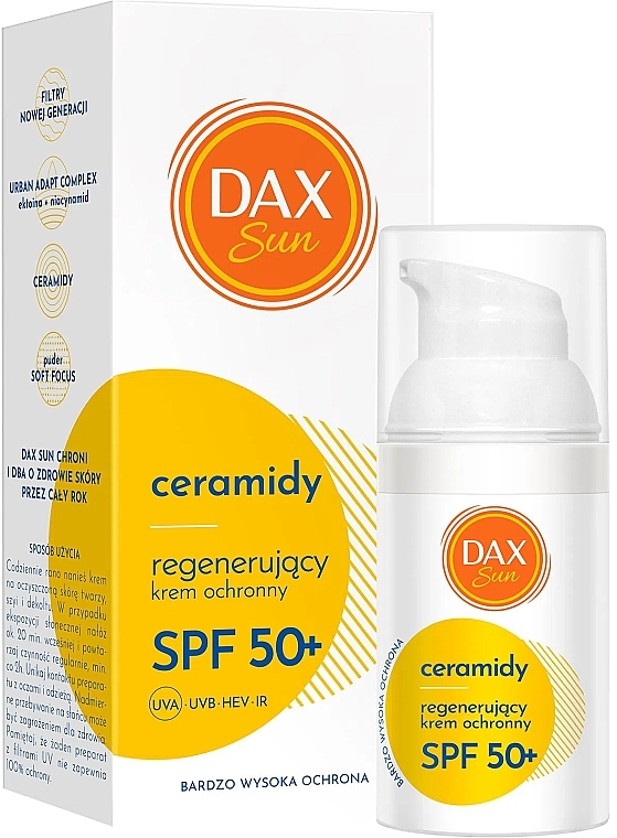Regenerujący krem ochronny z ceramidami SPF 50 - Dax Cosmetics Regenerating Protective Cream SPF 50+ — Zdjęcie N1