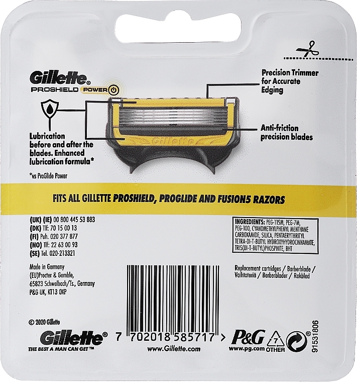 Wymienne ostrza do maszynki do golenia, 8 szt. - Gillette Proshield Power Razor 8 Pack — Zdjęcie N2