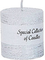 Świeca bezzapachowa Cylinder, 5x5 cm, srebrna - ProCandle Special Collection Of Candles — Zdjęcie N1