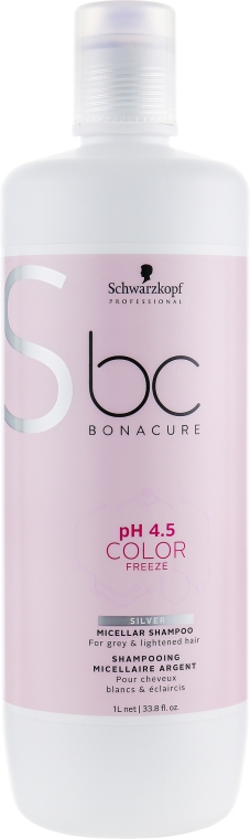 Micelarny szampon do jasnych odcieni włosów - Schwarzkopf Professional Bonacure Color Freeze pH 4,5 Silver Shampoo — Zdjęcie N3