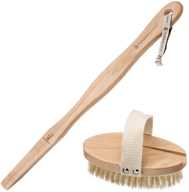 Szczotka do ciała z naturalnym włosiem z odpinanym uchwytem - Hydrea London Body Brush + Detachable Handle Natural Bristle — Zdjęcie N2