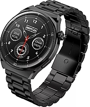 Smartwatch męski - Garett Smartwatch V12 Black Steel — Zdjęcie N1