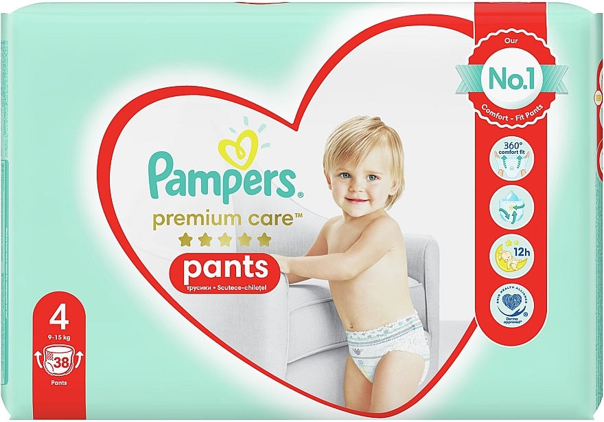 Pieluchomajtki Premium Care Pants Maxi 4 (9-15 kg), 38 szt. - Pampers  — Zdjęcie N2