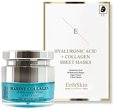 Kup Zestaw - ErthSkin London Collagen Night Cream + Mask Set (f/cr/50ml + f/mask/3pcs)