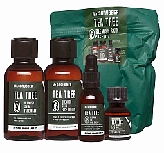 Kup Zestaw - Mr.Scrubber Tea Tree Blemish Skin Face (gel/125ml + lot/125ml + cr/55ml + oil/15ml + bag)