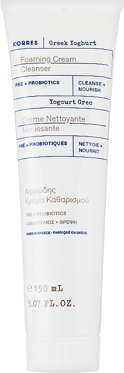 Kremowa pianka do mycia twarzy z probiotykami - Korres Greek Yoghurt Foaming Cream Cleanser Pre+ Probiotics
