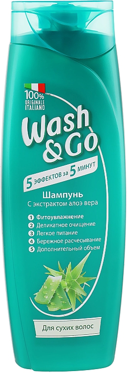 Szampon do włosów suchych z ekstraktem z aloesu - Wash&Go — Zdjęcie N3
