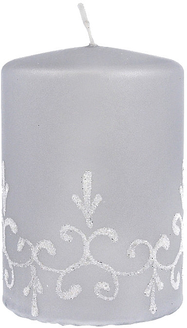 Świeca dekoracyjna, 7x10 cm, srebrna - Artman Tiffany Candle — Zdjęcie N1