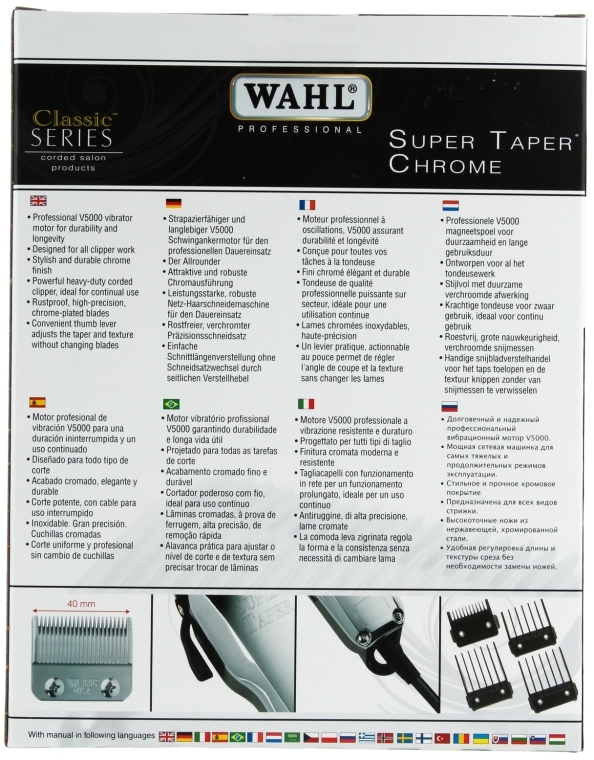Maszynka do strzyżenia włosów - Wahl Chrome Super Taper — Zdjęcie N2