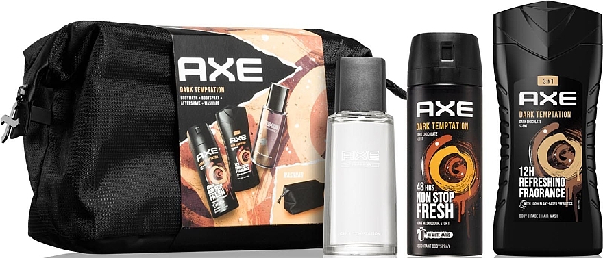 Axe Dark Temptation - Zestaw (deo/150ml + sh/gel/250ml + ash/100ml + pouch) — Zdjęcie N1