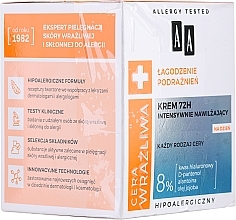 Kup PRZECENA! Intensywnie nawilżający krem na dzień do cery wrażliwej - AA Moisturizing Cream 72H *