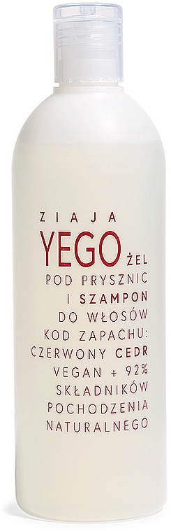 Żel pod prysznic i szampon do włosów dla mężczyzn, czerwony cedr - Ziaja Yego Shower Gel & Shampoo — Zdjęcie N1