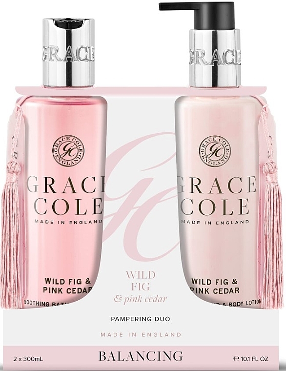 Zestaw - Grace Cole Wild Fig & Pink Cedar Body Duo (sh/gel/300ml + h/body/lot/300ml) — Zdjęcie N1