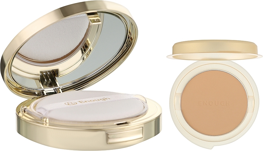 Puder do twarzy z wymiennym blokiem - Enough Secret Gold Powdery UV Pact SPF50/PA++ — Zdjęcie N3