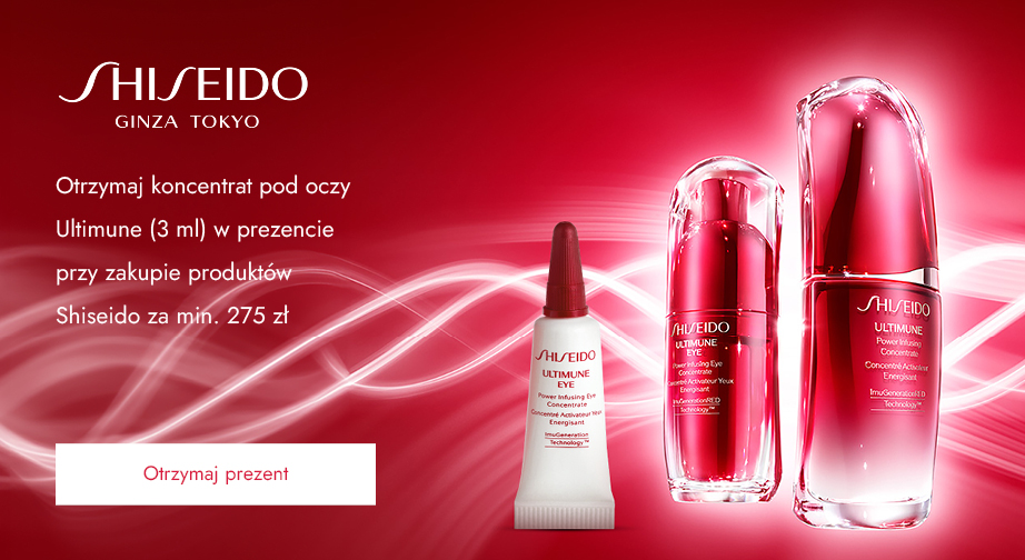 Otrzymaj koncentrat pod oczy Ultimune (3 ml) w prezencie przy zakupie produktów Shiseido za min. 275 zł.