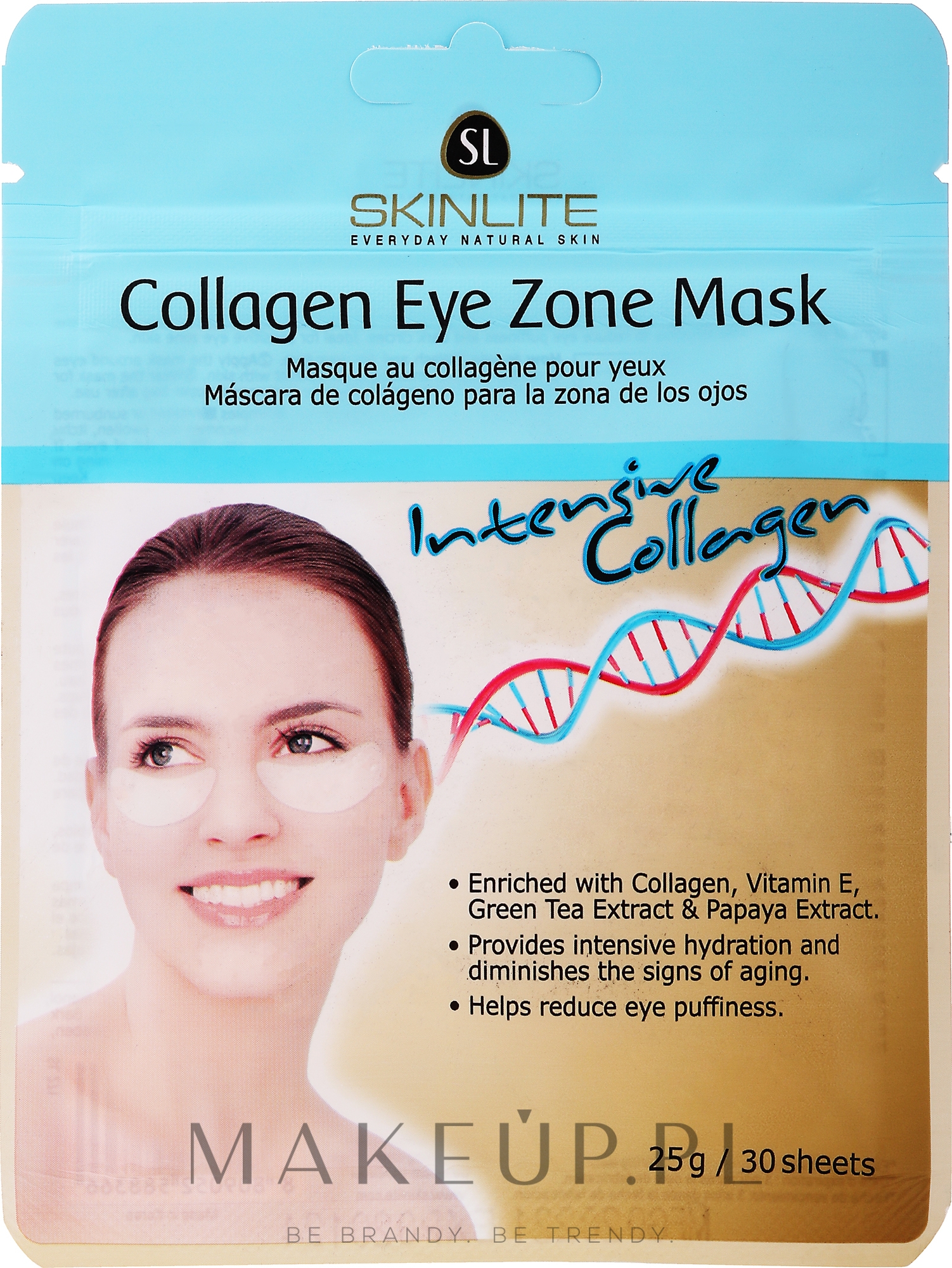 Odmładzająca maska na okolice oczu Intensywny kolagen - Skinlite Collagen Eye Zone Mask — Zdjęcie 30 szt.