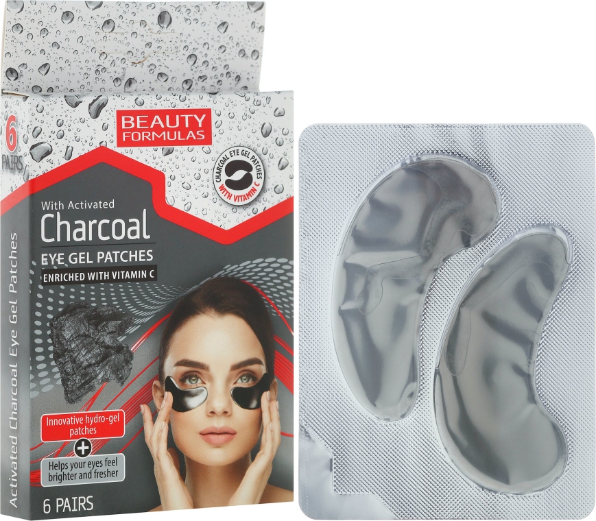 Żelowe płatki pod oczy z węglem aktywnym - Beauty Formulas Charcoal Eye Gel Patches — Zdjęcie N1