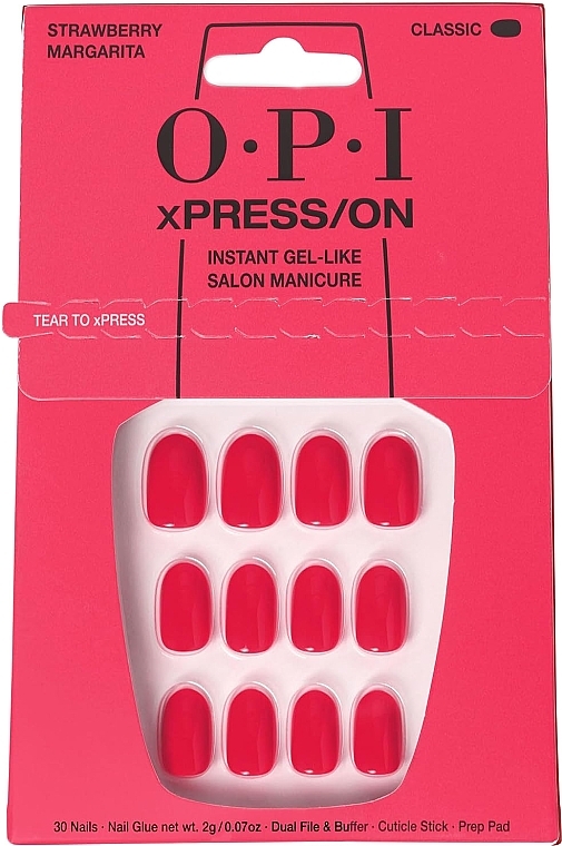 Zestaw sztucznych paznokci - OPI Xpress/On Strawberry Margarita — Zdjęcie N1