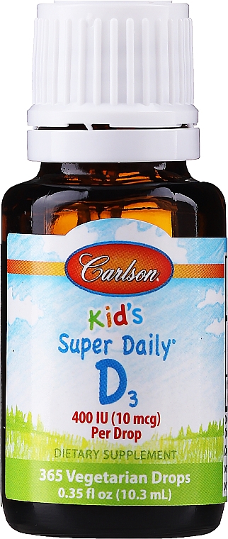 Witamina D3 dla dzieci - Carlson Labs Kid's Super Daily D3 — Zdjęcie N1