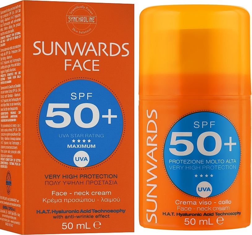 Krem do twarzy i szyi z bardzo wysoką ochroną przeciwsłoneczną - Synchroline Sunwards Face cream SPF 50+ — Zdjęcie N4